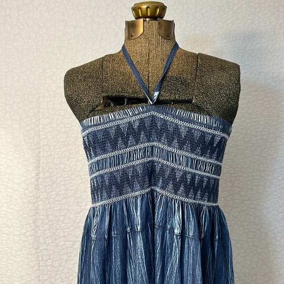 INDIGO & LACE 2 WAY DENIM SKIRT OR DRESS SIZE LARGE - Picture 5 of 16